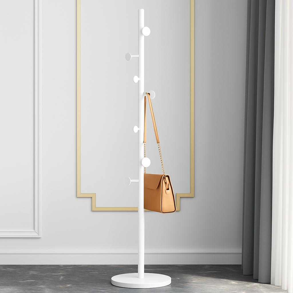 porte-manteau sur pied avec base en marbre pour vêtements - vue 15 sur 18