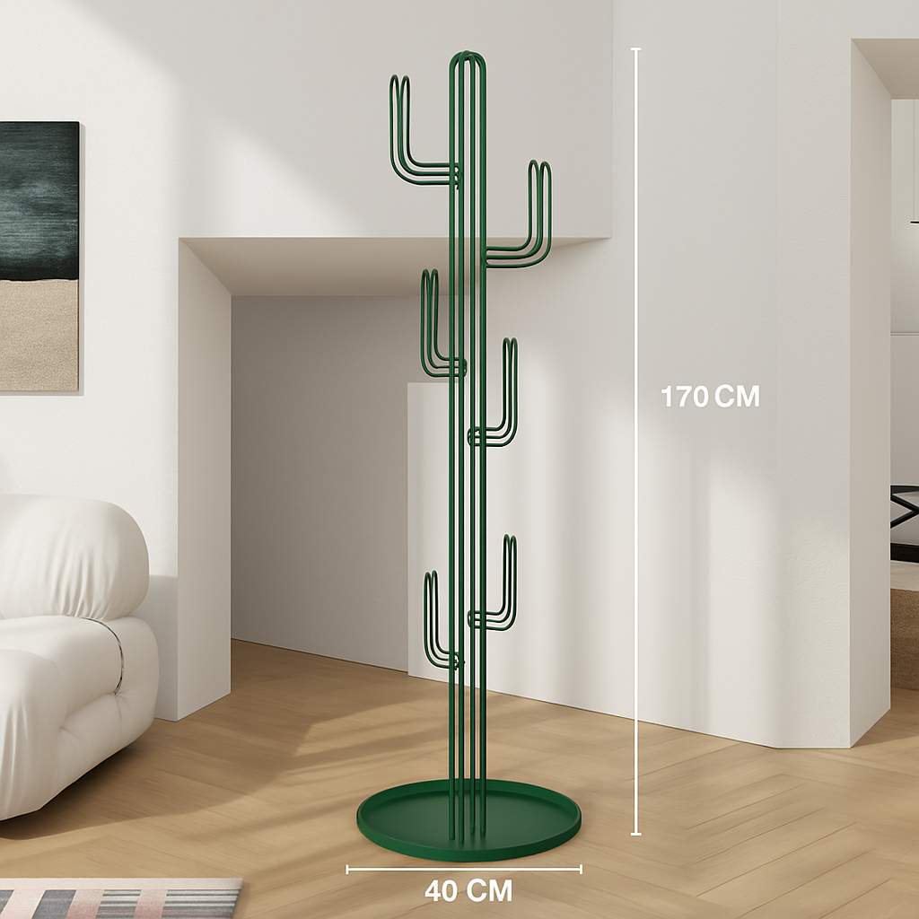 porte-manteau sur pied design moderne en forme de cactus - vue 3 sur 7