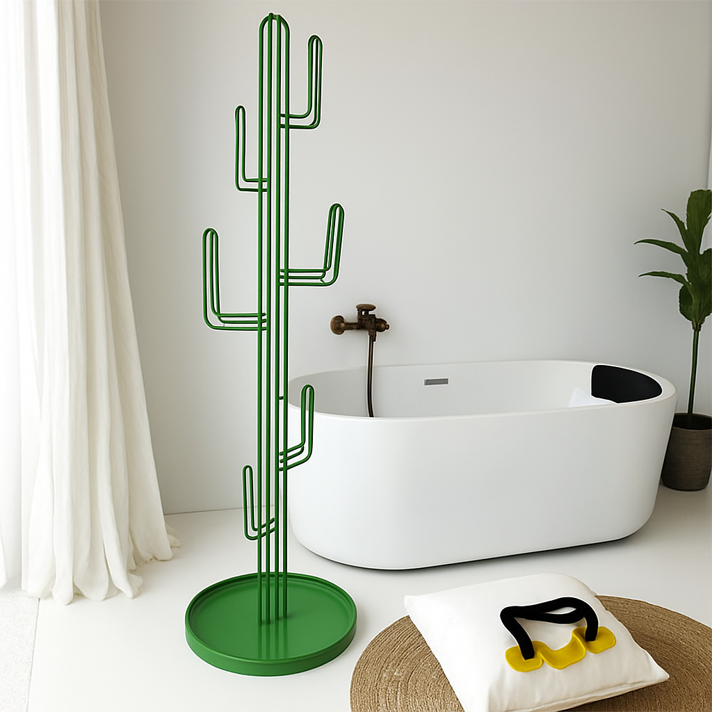 porte-manteau sur pied design moderne en forme de cactus - vue 5 sur 7