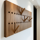 portemanteau mural créatif en bois avec crochets et cintres