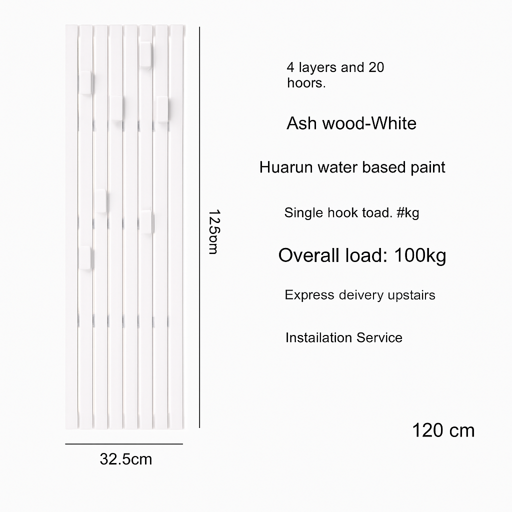 portemanteau mural créatif en bois avec crochets et cintres - vue 10 sur 15