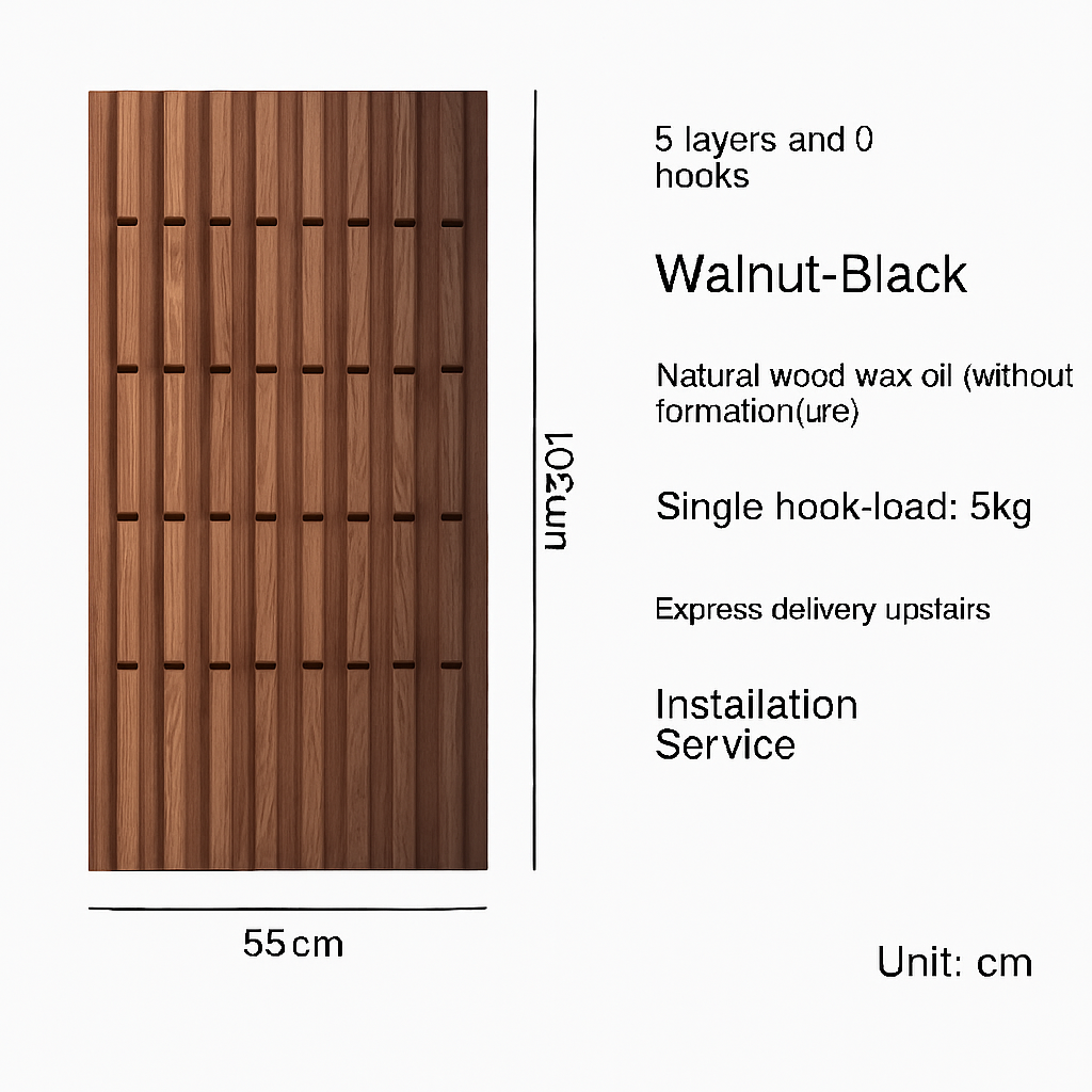 portemanteau mural créatif en bois avec crochets et cintres - vue 12 sur 15