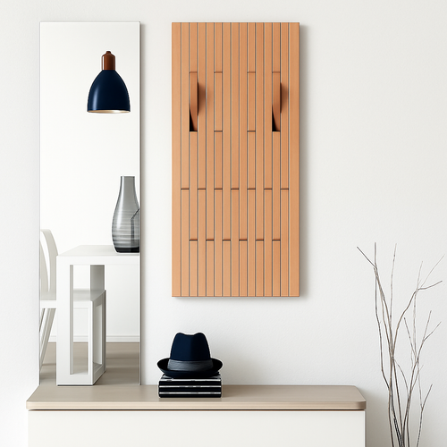portemanteau mural créatif en bois avec crochets et cintres - vue 4 sur 15
