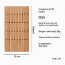 portemanteau mural créatif en bois avec crochets et cintres