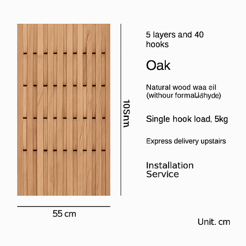 portemanteau mural créatif en bois avec crochets et cintres - vue 8 sur 15