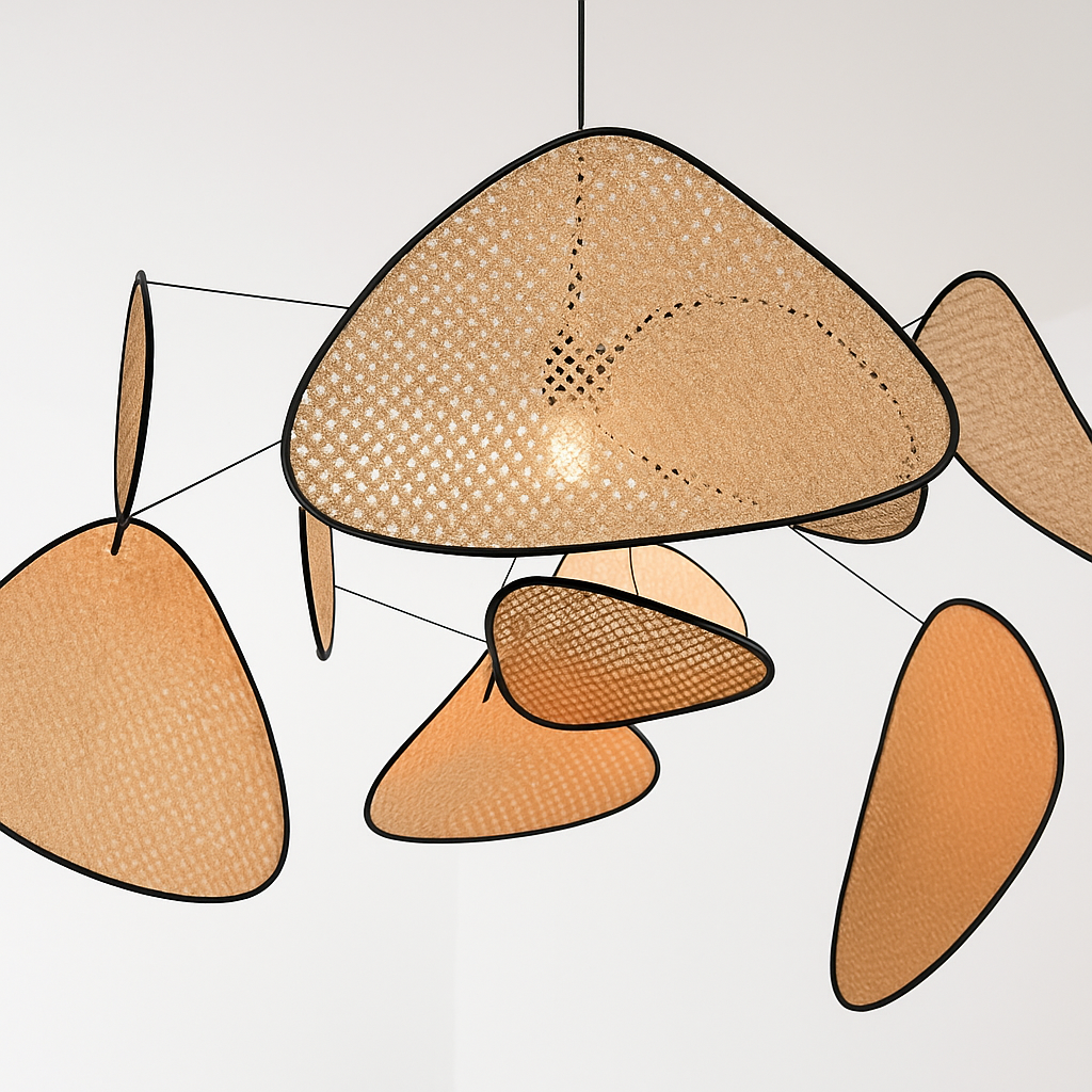 Postmodern LED lustres de plafond feuille grille rurale fait à la main en rotin suspension lumière maison salon chambre Art décor suspension lampe - vue 4 sur 25