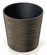 pot de fleurs en plastique rond marron 30 cm