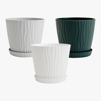 pot de fleurs haut simple en plastique à ondulations multicolore