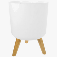pot de fleurs nordique avec pieds en bois pour plantes et décoration
