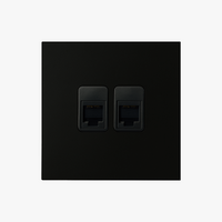 Prise double RJ45 en acier noir mat
