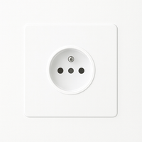 Prise électrique en acier blanc mat bords arrondis