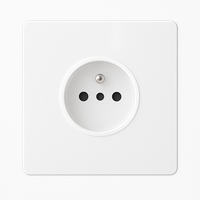 Prise électrique en acier blanc mat bords arrondis