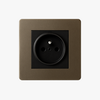 Prise électrique en acier bronze vieilli bords arrondis