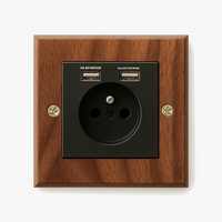 Prise électrique et double USB en bois et vis dorées