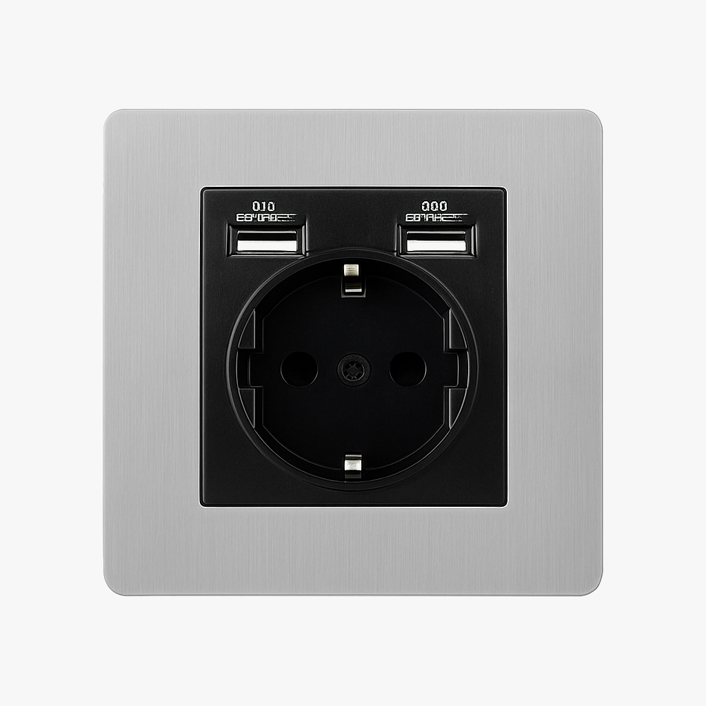 prise-lectrique-et-double-usb-europe-en-acier-gris-clair-bross-bords-arrondis-0.png