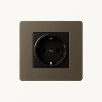 Prise électrique (Europe) en acier bronze vieilli bords arrondis