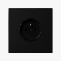 Prise électrique simple en acier noir brossé