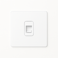 Prise RJ45 en acier blanc mat bords arrondis