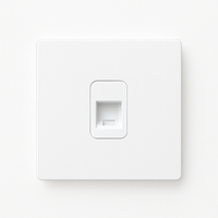 Prise RJ45 en acier blanc mat bords arrondis