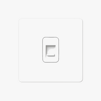 Prise RJ45 en acier blanc mat bords arrondis