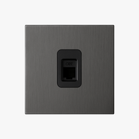 Prise RJ45 en acier gris brossé