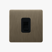 Prise RJ45 en acier gris brossé bords arrondis