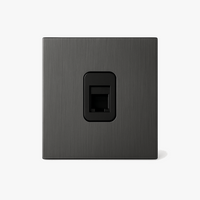 Prise RJ45 en acier gris foncé brossé