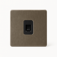 Prise RJ45 en acier gris vieilli bords arrondis