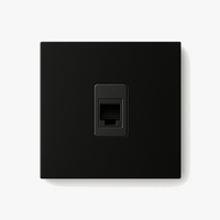 Prise RJ45 en acier noir mat