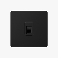 Prise RJ45 en acier noir mat