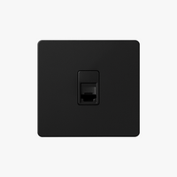Prise RJ45 en acier noir mat bords arrondis