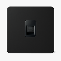 Prise RJ45 en acier noir mat bords arrondis