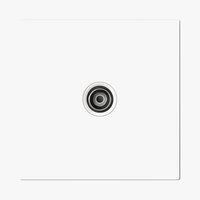 Prise TV en acier blanc mat