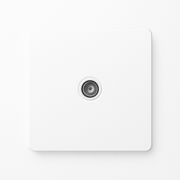 Prise TV en acier blanc mat et bords arrondis