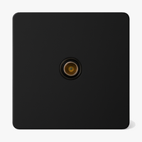 Prise TV en acier noir mat bords arrondis