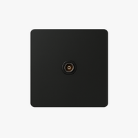 Prise TV en acier noir mat bords arrondis