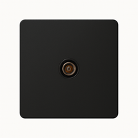 Prise TV en acier noir mat bords arrondis