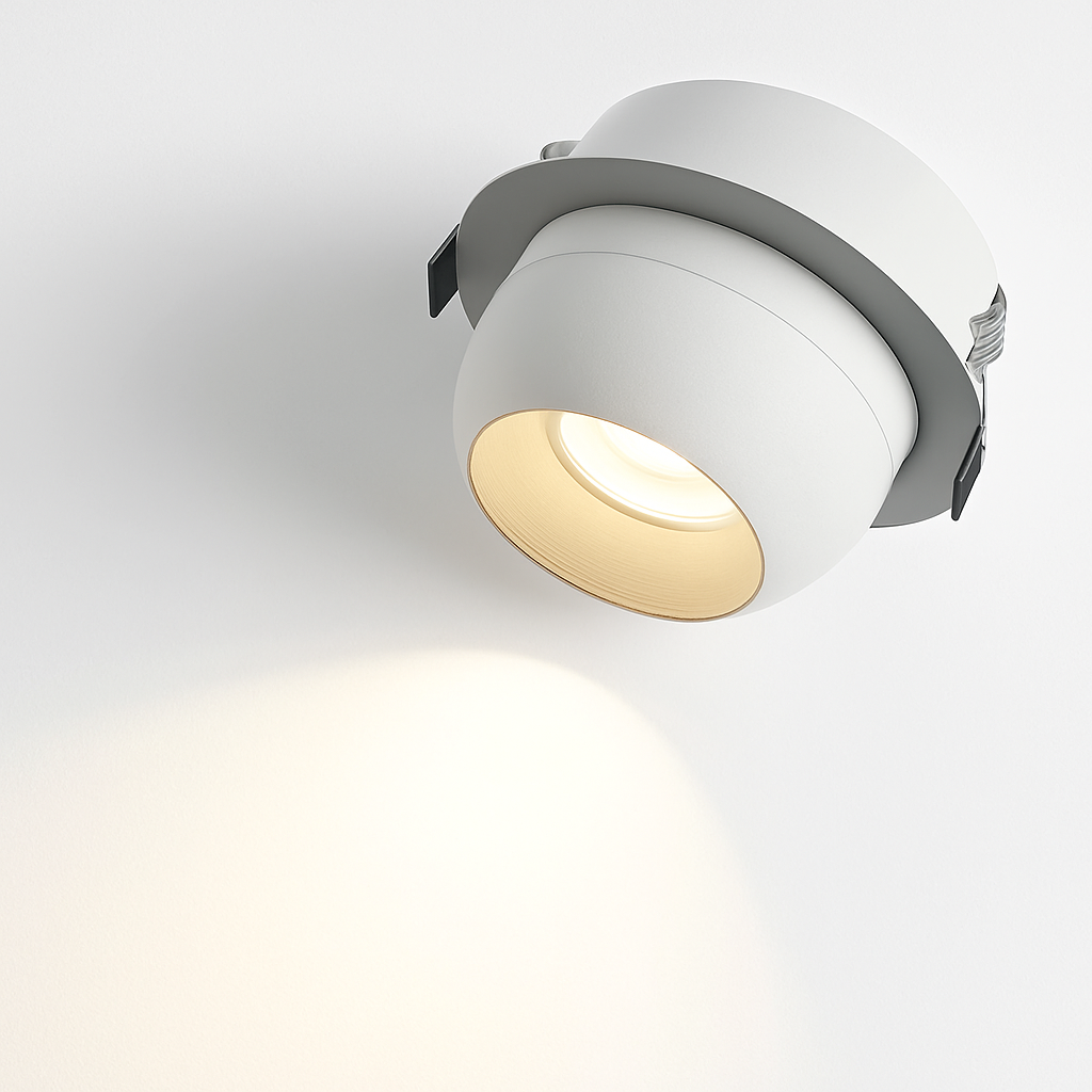 Projecteur Led encastré plafonnier Angle réglable Spot lumière COB 75mm ouverture 7W Foco réglable rotatif pour salon maison - vue 5 sur 7