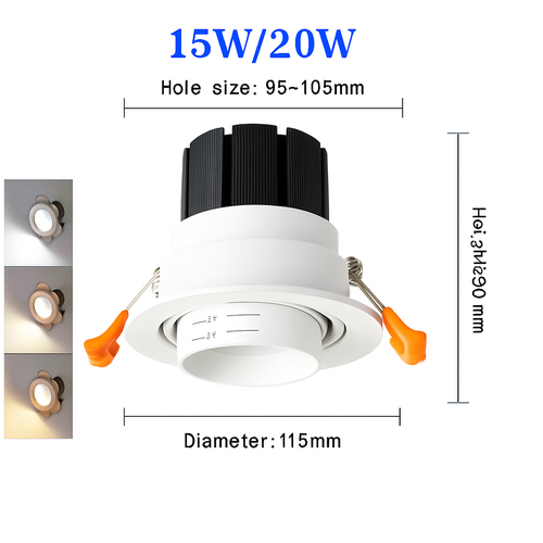 projecteur led spot encastré dimmable avec zoom intégré - vue 5 sur 8