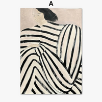 pyjama rayé femme géométrie feuille art mural rétro décoratif