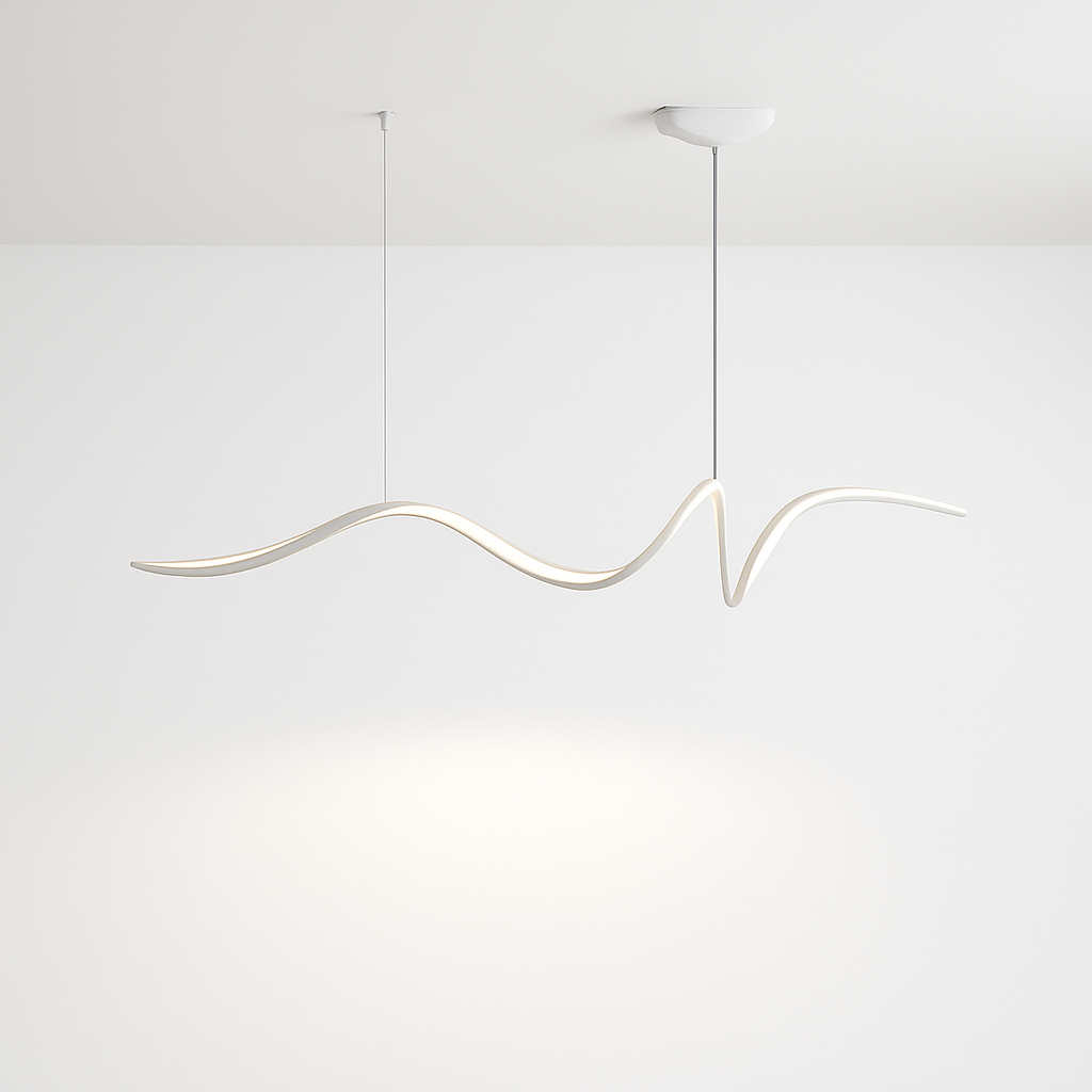 ruban forme Design salle à manger LED lustre en aluminium simplicité salon maison décoration intérieure éclairage de Table - vue 4 sur 12