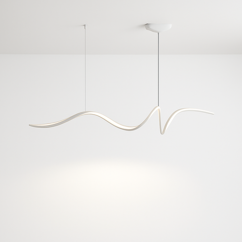 ruban forme Design salle à manger LED lustre en aluminium simplicité salon maison décoration intérieure éclairage de Table - vue 5 sur 12