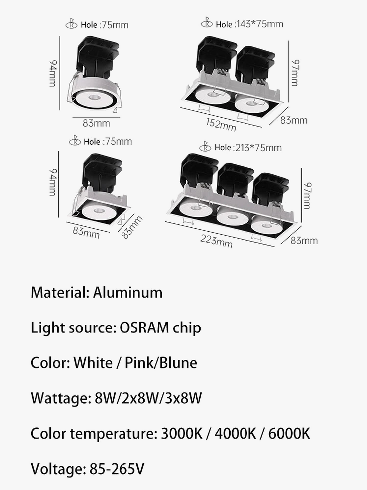 Saiyo – projecteur Led encastrable avec ange réglable