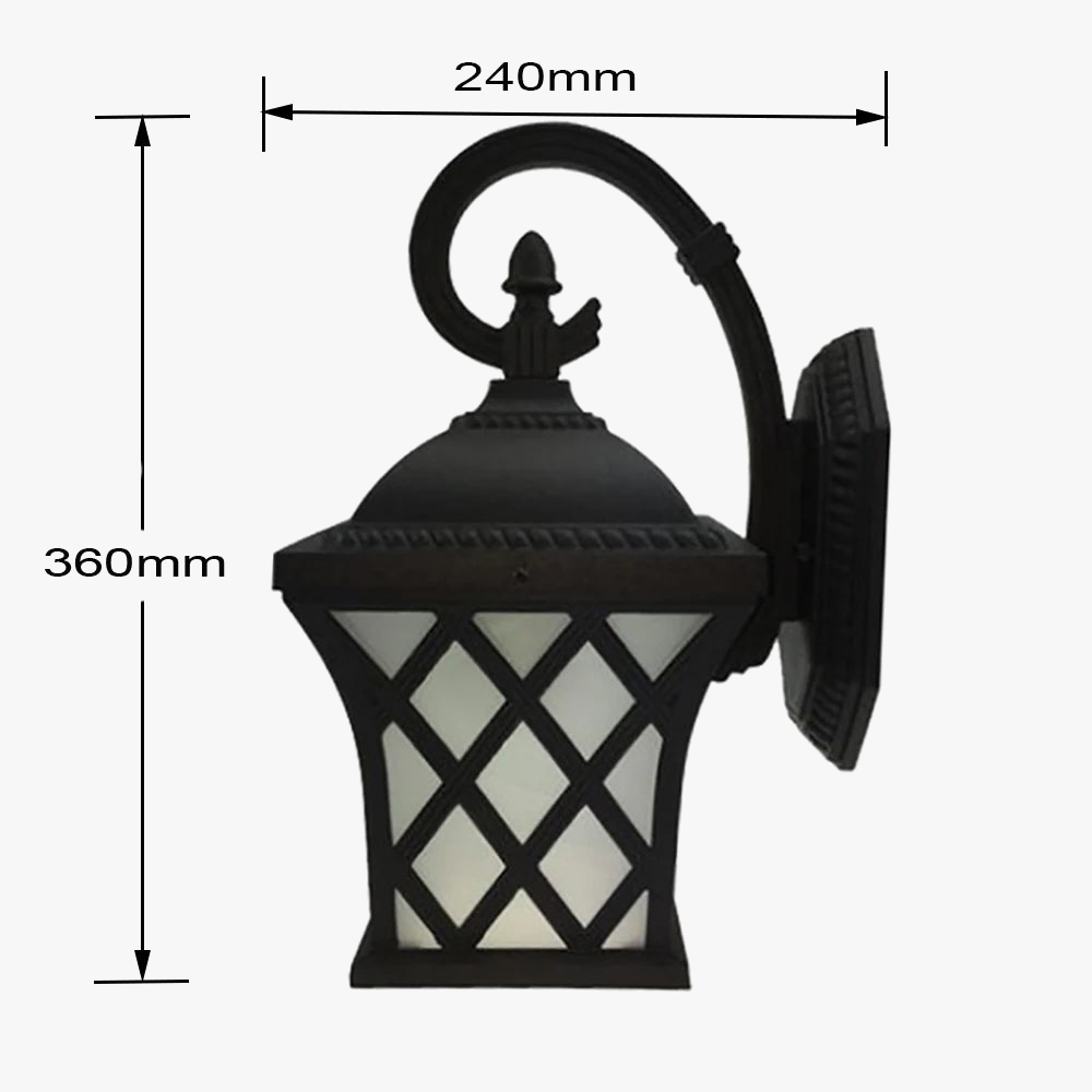 SANDIY luminaires muraux extérieurs lampe de porche Vintage applique rétro noir + verre pour Villa balcon allée jardin éclairage extérieur