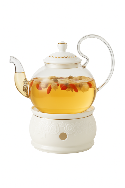Service à thé vintage porcelaine britannique chauffe théière - vue 3 sur 2