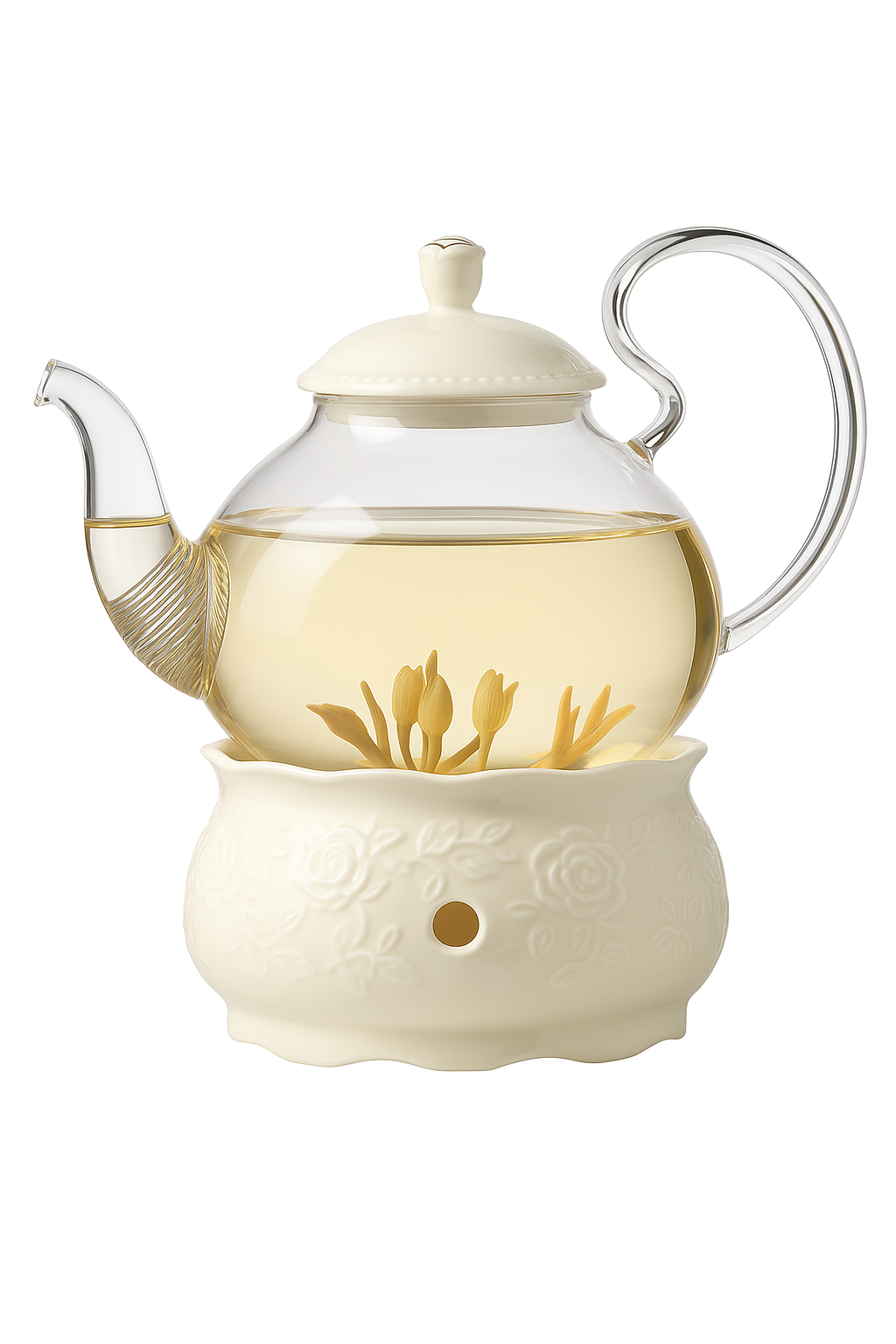 Service à thé vintage porcelaine théière filtre chauffe - vue 2 sur 2
