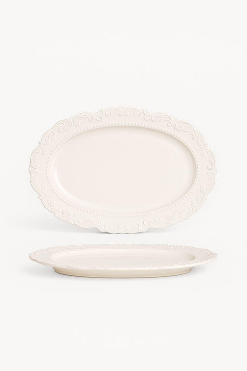Service de table céramique relief style vintage complet