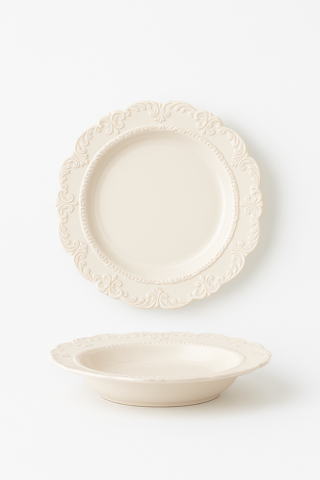 Service de table ceramique relief style vintage restaurant