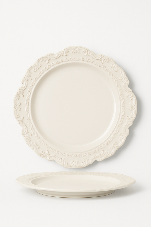 Service de table ceramique relief style vintage restaurant