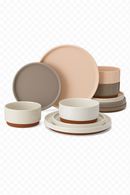 Service de table porcelaine assiettes bols bord relevé